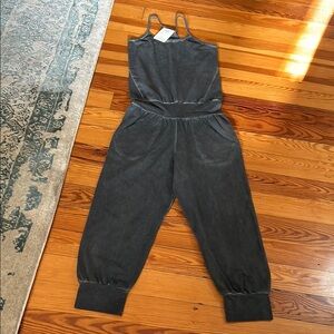Ripple yoga jumpsuit, dark gray, M, NWT